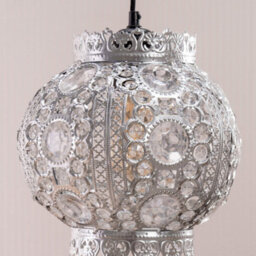 Valuelights Bazaar Moroccan Jewelled Silver Ceiling Lamp Shade - thumbnail 3