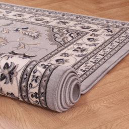 Grey Traditional Bordered Floral Rug Easy To Clean Dining Room-80Cm X 150Cm - thumbnail 7
