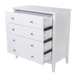 Core Products Como 4 Drawer White Chest Of Drawers, H85.0Cm X W83.0Cm X D43.0Cm - thumbnail 4