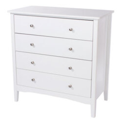 Core Products Como 4 Drawer White Chest Of Drawers, H85.0Cm X W83.0Cm X D43.0Cm - thumbnail 1