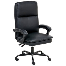Beliani Executive Chair Serene Faux Leather Black - thumbnail 5