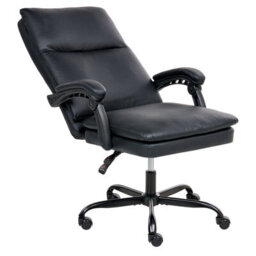 Beliani Executive Chair Serene Faux Leather Black - thumbnail 6