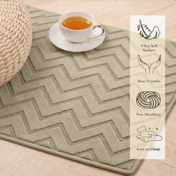 Moonlight Bedding Beige Chevron Rug 160X230Cm, Washable Non-Slip Soft High Low Pile Living Room Carpet - thumbnail 3