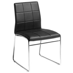 Beliani Set Of 2 Dining Chairs Kiron Faux Leather Black - thumbnail 4