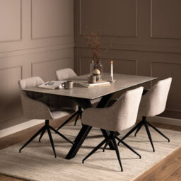 Furniture To Go Heaven Dining Table In Ceramic Grey (L) 160Cm Seats Up To 6 - thumbnail 3