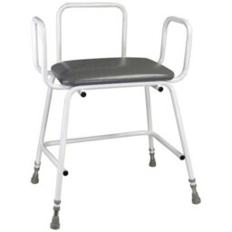 Loops Adjustable Bariatric Perching Stool With Arms - 254Kg Weight Capacity For Enhanced Stability - thumbnail 1