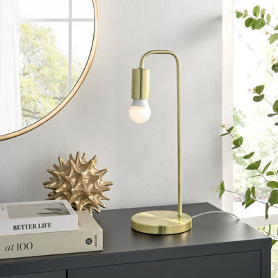Furniturebox Uk Lola Brass Industrial Table Desk Lamp - image 1