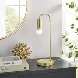 Furniturebox Uk Lola Brass Industrial Table Desk Lamp - thumbnail 1