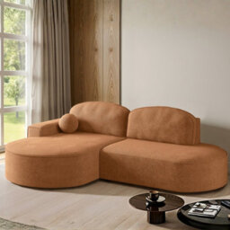 Parma Pro Ball Corner Sofa Bed With Storage Container Orange Left Side - thumbnail 1