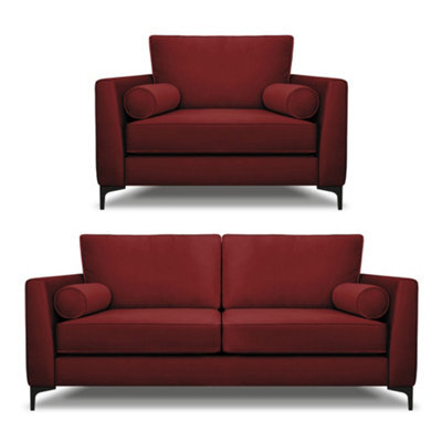 Modern Home Zara 3 Seater And Lovechair Set Oxblood - image 1
