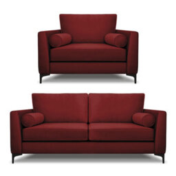 Modern Home Zara 3 Seater And Lovechair Set Oxblood - thumbnail 1