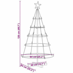 Vidaxl Christmas Cone Tree With Stand Black 125 Cm Steel - thumbnail 3