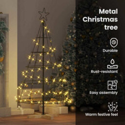 Vidaxl Christmas Cone Tree With Stand Black 125 Cm Steel - thumbnail 7