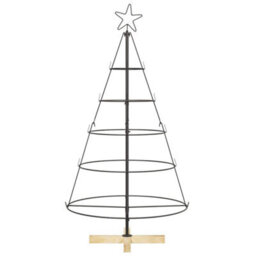 Vidaxl Christmas Cone Tree With Stand Black 125 Cm Steel - thumbnail 5