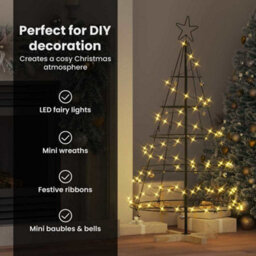 Vidaxl Christmas Cone Tree With Stand Black 125 Cm Steel - thumbnail 9
