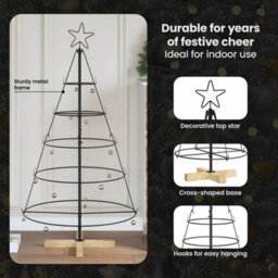 Vidaxl Christmas Cone Tree With Stand Black 125 Cm Steel - thumbnail 8