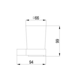 Homestylestore Wall Mounted Square Bathroom Glass Toothbrush Tumbler And Chrome Holder - thumbnail 3
