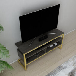 Decorotika Merrion Tv Stand Tv Unit For Tv's Up To 50 Inch Gold Wenge - thumbnail 3