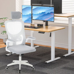 Mesh Home Office Chair Swivel Task Computer Desk Chair W/ Lumbar Support, White