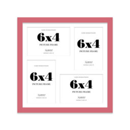 12X12 Inch 4 Opening Photo Collage Frame, Display Four 6X4 Inch Photos, Multi Aperture Family Picture Frame, Pink - thumbnail 2