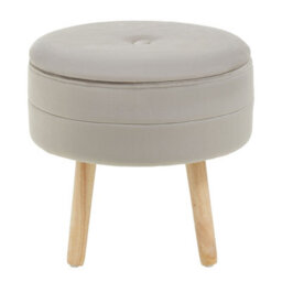 Premier Housewares Interiors By Premier Ivy Mink Velvet Stool - thumbnail 8
