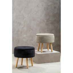 Premier Housewares Interiors By Premier Ivy Mink Velvet Stool - thumbnail 2