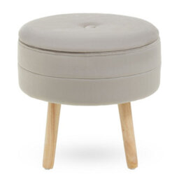 Premier Housewares Interiors By Premier Ivy Mink Velvet Stool
