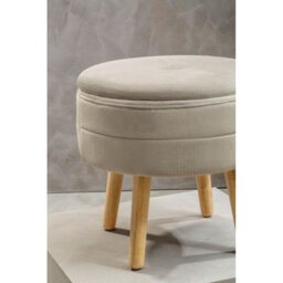 Premier Housewares Interiors By Premier Ivy Mink Velvet Stool - thumbnail 4
