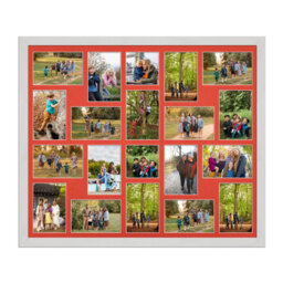AK Frames 80X70Cm White Ash Modern Multi Photo Frame With Poppy Red Mount - Holds 20 Apertures (18X) 6X4, (2X) 4X4 Photos - thumbnail 1