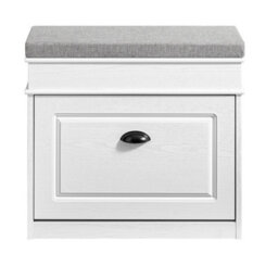 Sobuy Fsr82-K-Wg, Shoe Storage Bench With Seat Cushion Narrow Shoe Cabinet With Flip Drawer & 2-Tier Rack,w60Xd23.8Xh54 - thumbnail 1