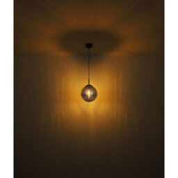 Luminosa Lighting Luminosa Samos Globe Pendant Ceiling Light Matt Black Smoke Glass Shade 1X E27 - thumbnail 4