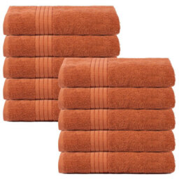 Ohs 10 Pack Of 100% Cotton Bath Sheet, 90 X 150Cm - Burnt Orange
