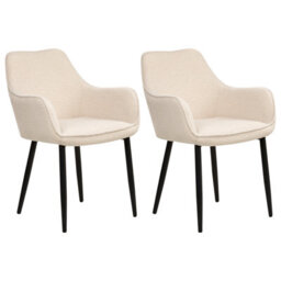 Beliani Set Of 2 Dining Chairs Alden Boucle Light Beige - thumbnail 4