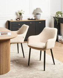 Beliani Set Of 2 Dining Chairs Alden Boucle Light Beige - thumbnail 2