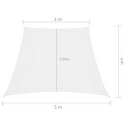 Berkfield Sunshade Sail Oxford Fabric Trapezium 3/5X4 M White - thumbnail 6