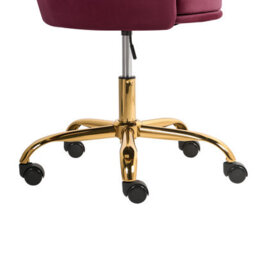 Beliani Desk Chair Monticello Velvet Burgundy - thumbnail 7