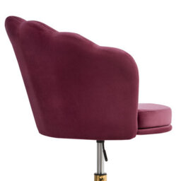 Beliani Desk Chair Monticello Velvet Burgundy - thumbnail 6