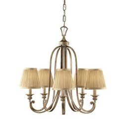 Elegant 5 Bulb Silver Sand Chandelier Pendant Light With Led E14 Bulbs