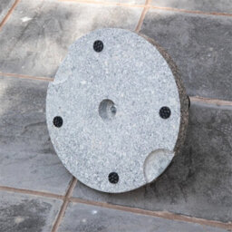 15Kg Round Granite Garden Parasol  Umbrella Base Weight Stainless Steel Pole - thumbnail 5