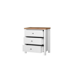 Timber Art Design Astbury 3 Drawer Bedroom Cabinet Chest Of Drawers White And Oak - thumbnail 4