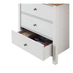 Timber Art Design Astbury 3 Drawer Bedroom Cabinet Chest Of Drawers White And Oak - thumbnail 5