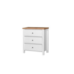 Timber Art Design Astbury 3 Drawer Bedroom Cabinet Chest Of Drawers White And Oak - thumbnail 1