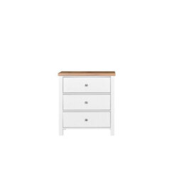 Timber Art Design Astbury 3 Drawer Bedroom Cabinet Chest Of Drawers White And Oak - thumbnail 3