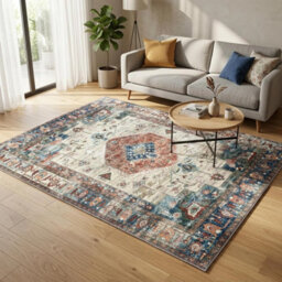 Traditional Washable Area Rug Anti Slip Soft Touch Low Pile Carpet For Living Room Bedroom Lounge Home Floor Covering 160X230Cm