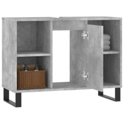 Berkfield Bathroom Cabinet Concrete Grey 80X33X60 Cm Engineered Wood - thumbnail 4