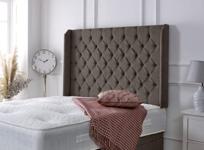 "Adore Designs Chesterfield Winged Chenille 5Ft Kingsize 36"" Headboard - Charcoal"