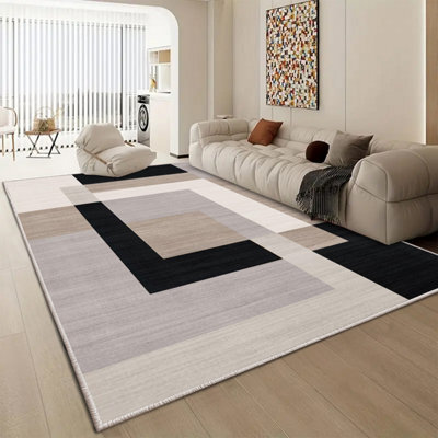 Aspire Homeware Luxury Large Rug, Non-Slip Plush Living Room Bedroom Area Carpet, Cosy Floor Rug Milo Neutral (L)290 X (W)200Cm