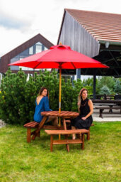 Leisurebench Brentwood 6 Seat Round 170Cm Picnic Table - Brown - thumbnail 5