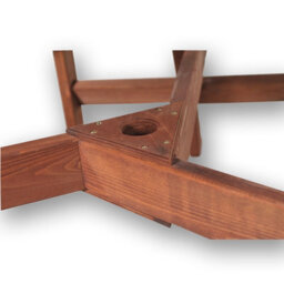 Leisurebench Brentwood 6 Seat Round 170Cm Picnic Table - Brown - thumbnail 3