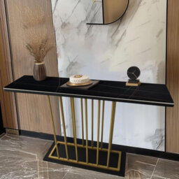 Hygrad Built to Survive Large Free Standing Sintered Stone With Metal Frame Console Sofa End Table Hallway Furniture Home 120Cm Wide - thumbnail 4